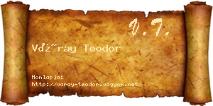 Váray Teodor névjegykártya